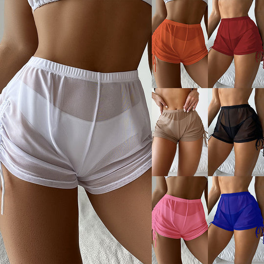 Damen Modische Bade-Shorts mit Rüschendetails EB