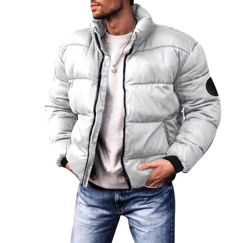 Herren nan wattierte Steppjacke mit hohem Stehkragen, Thermofüllung und elastischen Bündchen EB