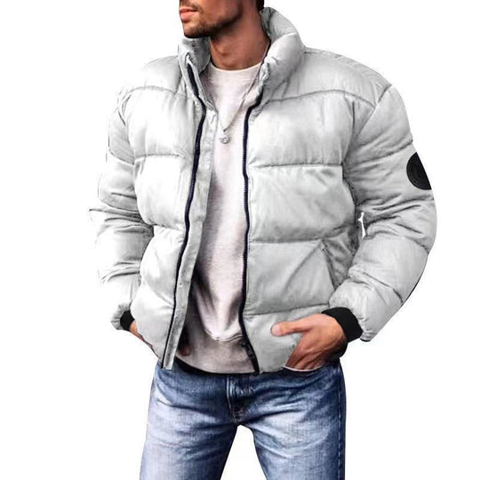 Herren nan wattierte Steppjacke mit hohem Stehkragen, Thermofüllung und elastischen Bündchen EB