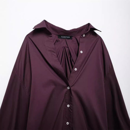 Damen vielseitige Bluse mit lässigem Schnitt und besonderem Falten-Design EB