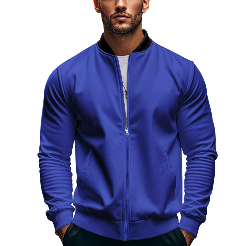 Herren sportliche Jacke mit hohem Kragen und seitlichen Eingrifftaschen EB