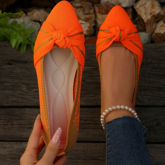 Damen Elegante Ballerinas mit dekorativem Schleifen-Design EB