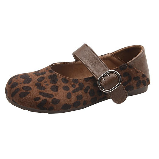 Damen bequeme Mary Jane Ballerinas mit dekorativem Riemen EB