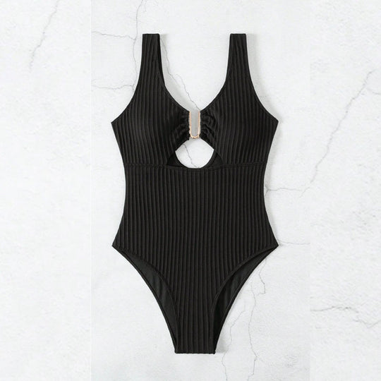 Damen Cut-Out Badeanzug mit elegantem Rippendesign EB