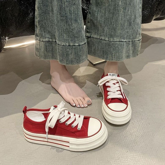Damen Sportliche Sneakers mit robuster Sohle und atmungsaktivem Canvas von EB