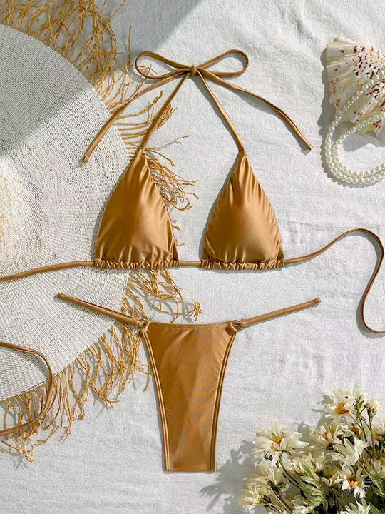 Damen Triangel-Bikini mit raffiniertem Fransen-Detail EB