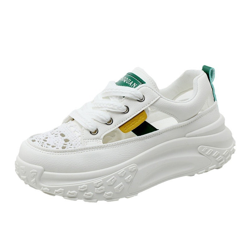 Damen Chunky Sneakers mit atmungsaktiver Oberflächenstruktur und innovativem Sohlenprofil EB