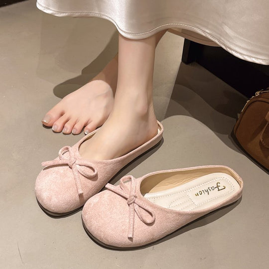 Damen elegante Slipper mit dekorativer Schleifenverzierung EB