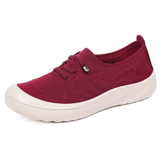 Damen Leichte und atmungsaktive Sneakers mit elastischen Schnürsenkeln EB