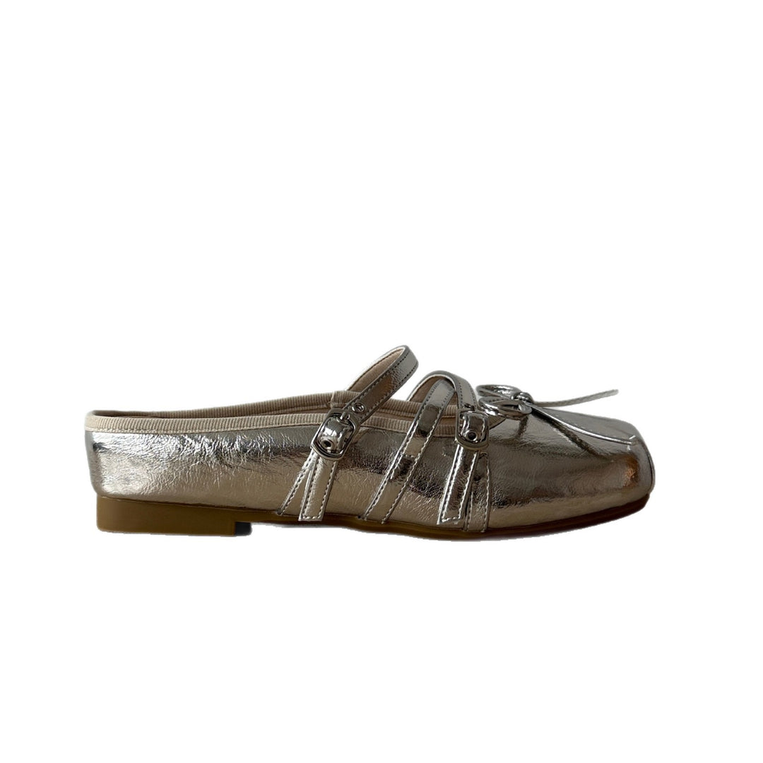 Damen Ballerinas mit eleganter Schleifenapplikation und schimmerndem Obermaterial EB