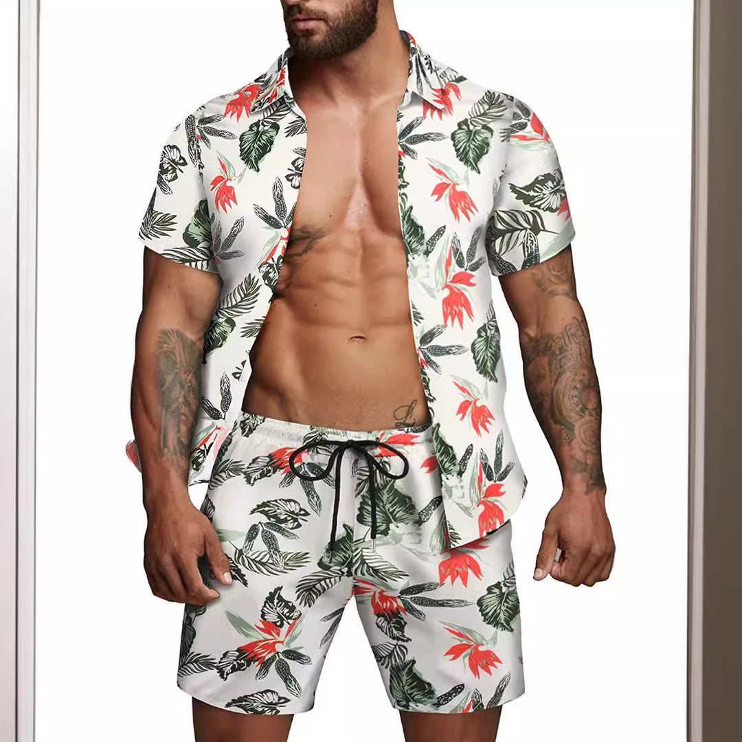 Herren kurzärmliges Hemd und Badeshorts Set EB