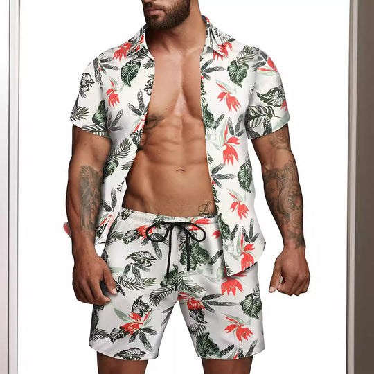 Herren kurzärmliges Hemd und Badeshorts Set EB