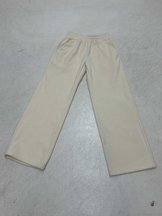 Damen Flauschige Jogginghose mit elastischem Bund und Seitennahttaschen EB
