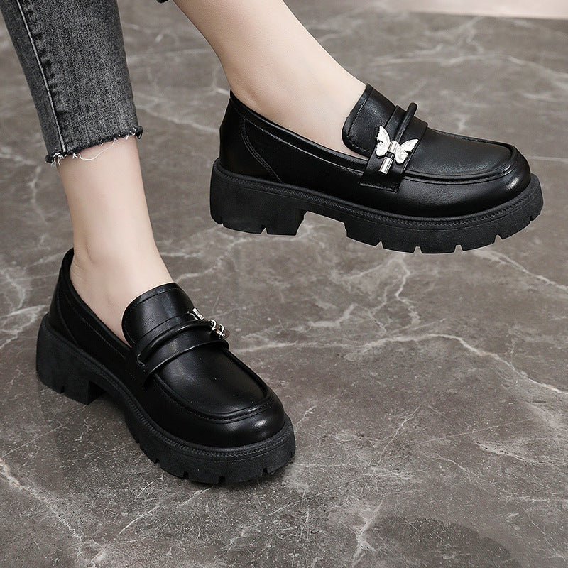 Damen modische Chunky Loafers mit robustem Profil und eleganten Applikationen EB