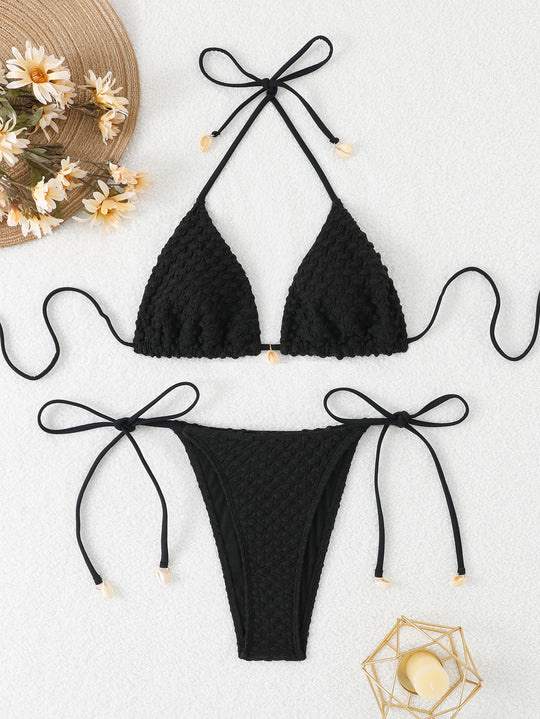 Damen Strand-Bikini mit gehäkelter Struktur EB
