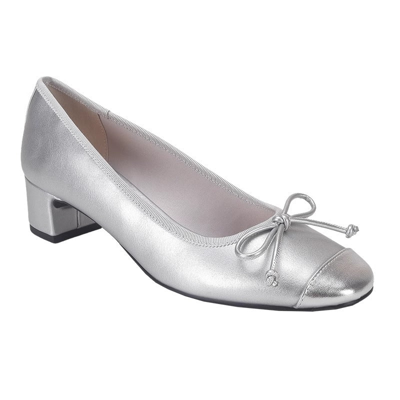 Damen Ballerinas mit elegantem Schleifendetail und glänzendem Obermaterial EB