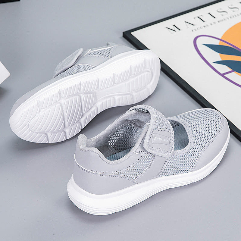 Damen Sportliche Gesundheits-Sneaker mit atmungsaktivem Obermaterial und verstellbarem Klettverschluss EB