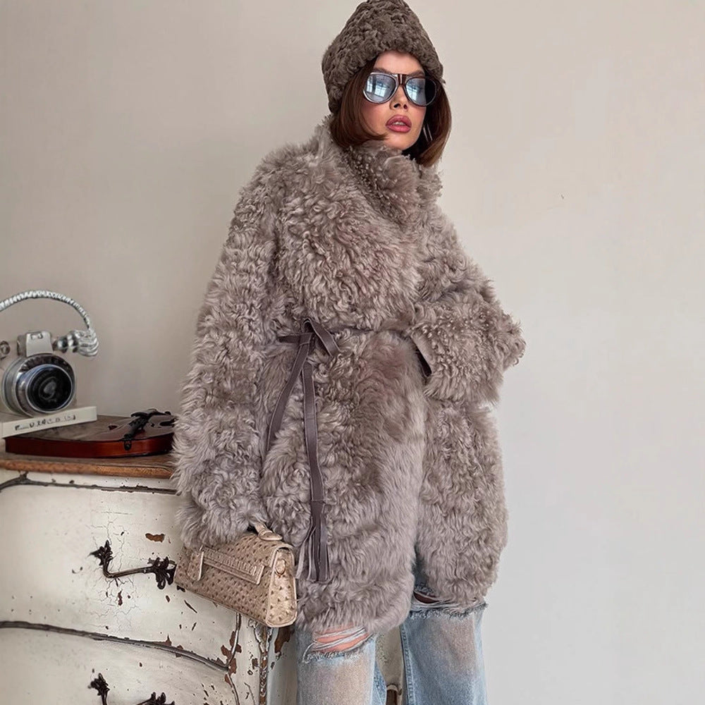 Damen Kuschelige Kunstfelljacke EB