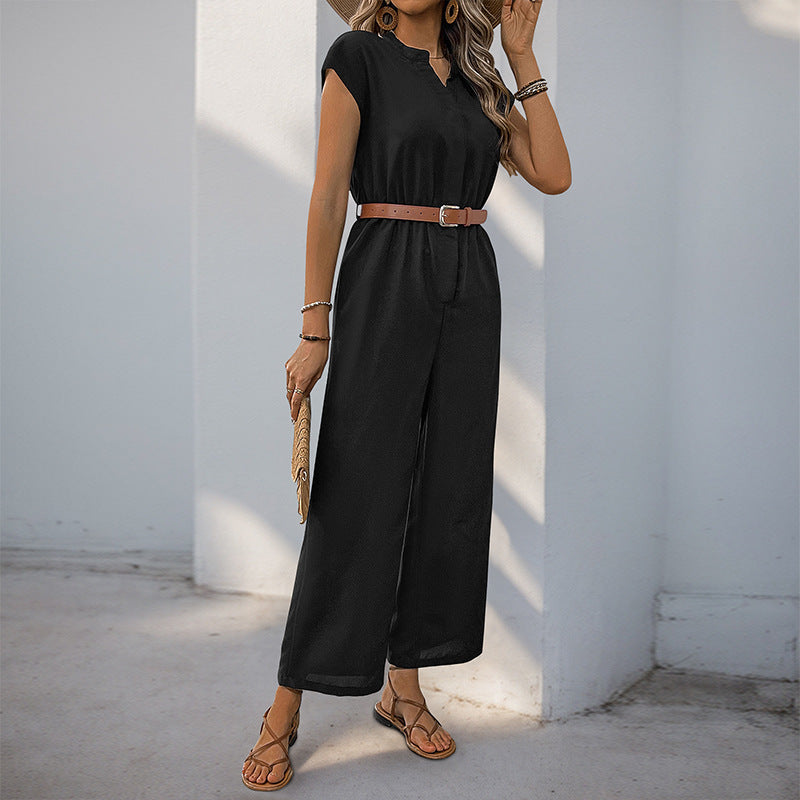 Damen Jumpsuit mit weichem Material und tailliertem Schnitt Heidi-Mode