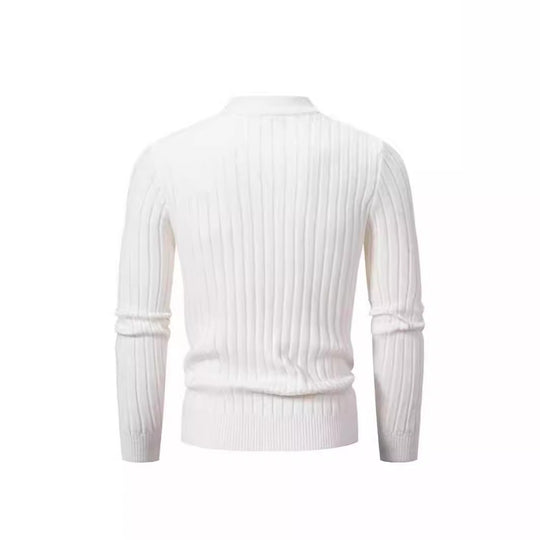 Herren Strickpullover mit Stehkragen und Kabelmuster EB