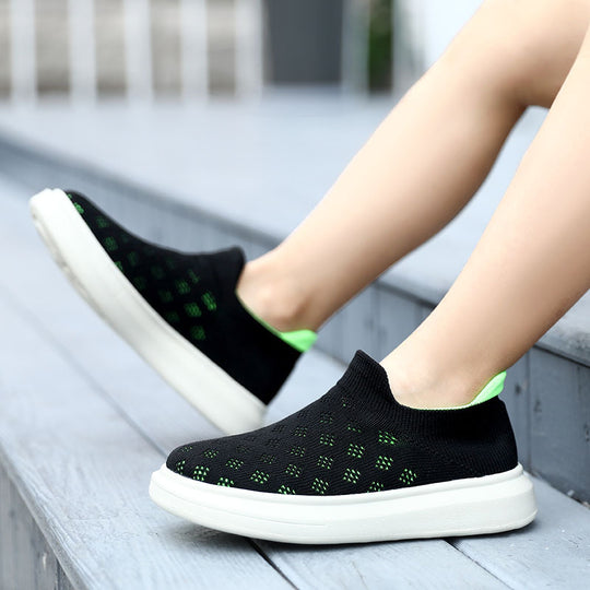 Damen Komfortable Knit Slip-On Sneakers EB