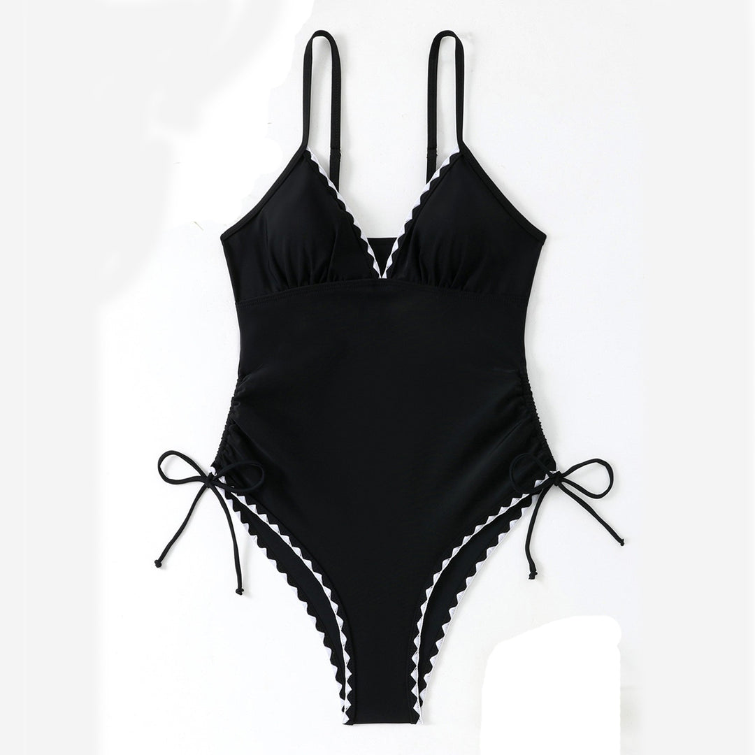 Damen Eleganter Einteiler Badeanzug mit raffinierter Rüschenverzierung EB