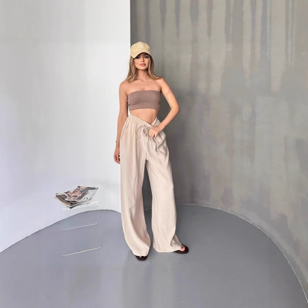 Damen Elegante und fließende Palazzo-Hose EB