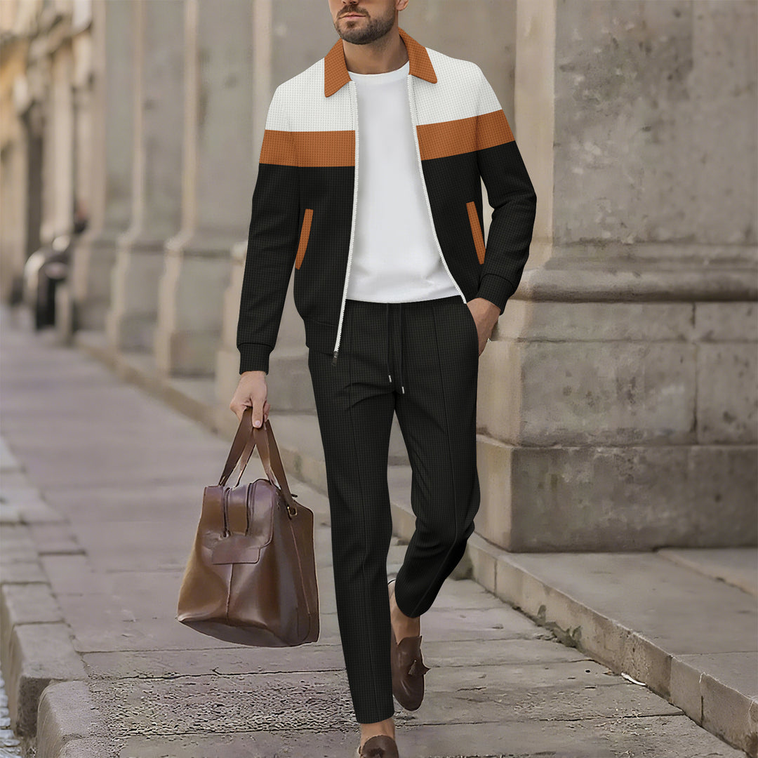 Herren stilvolle Freizeitjacke mit modernem Design und bequemen Jogginghosen EB