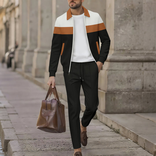 Herren stilvolle Freizeitjacke mit modernem Design und bequemen Jogginghosen EB