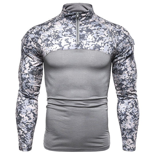 Herren Sportlicher Langarmpullover mit hohem Kragen und Reißverschluss EB