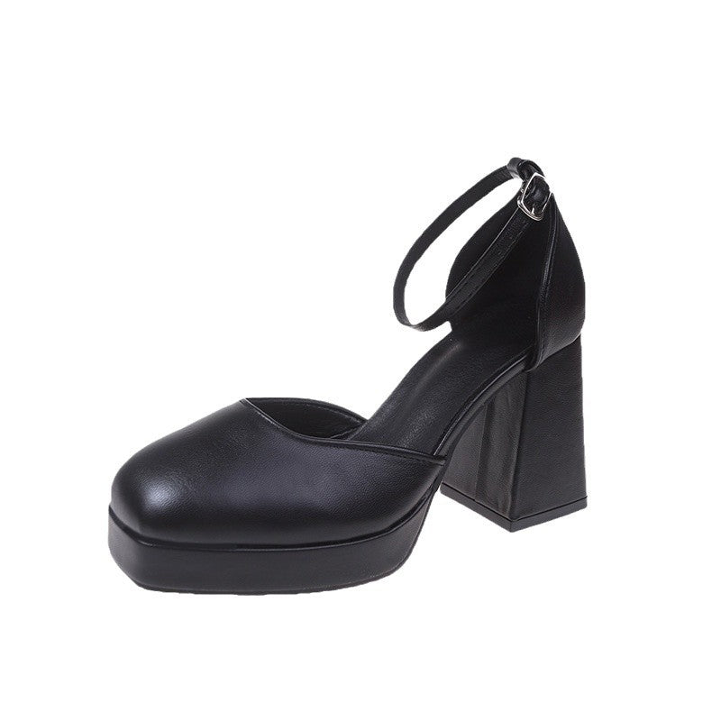 Damen Elegante Plateau-Pumps mit verstellbarem Riemchen EB