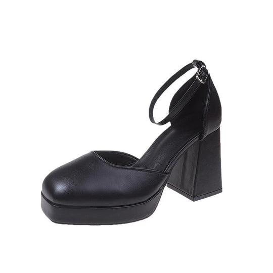 Damen Elegante Plateau-Pumps mit verstellbarem Riemchen EB