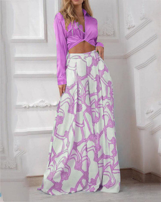 Damen Langes, ärmelloses Kleid mit elegantem Crop-Top und Rock EB
