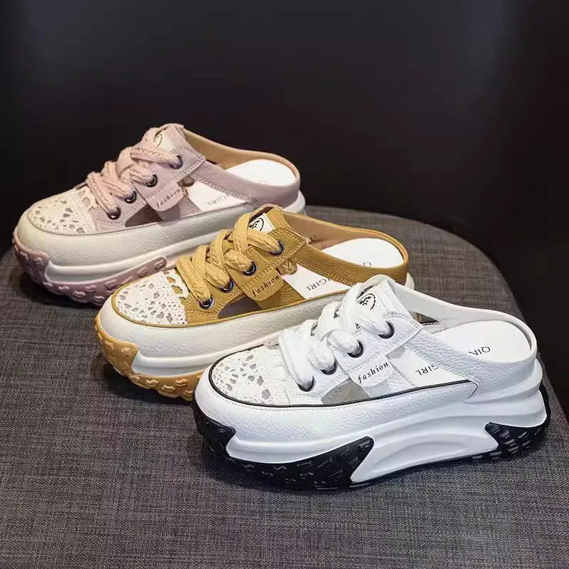 Damen Sportliche Sneaker mit offenen Fersen und rutschfester Sohle EB