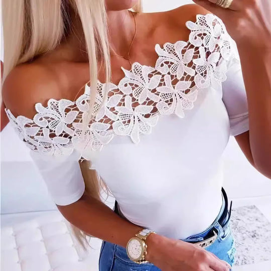 Damen Eleganter Body mit Spitzendetails EB