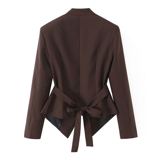 Damen nan taillierter Blazer mit asymmetrischem Saum und Wickeldetail EB