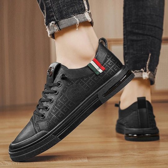 Damen modische Sneakers aus hochwertigem Leder mit strapazierfähiger Laufsohle EB