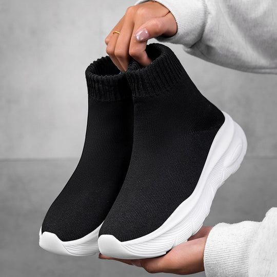 Damen Strick-Sneaker mit hohem Schaft und flexibler Sohle EB