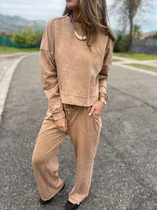 Damen Lässiger Sweatanzug im Vintage-Look EB
