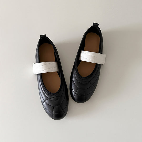Damen Ballerina mit innovative Riemenverzierung und komfortablem Fußbett EB