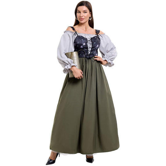 Damen Trachtenkleid mit romantischem Oberteil und fließendem Rock EB