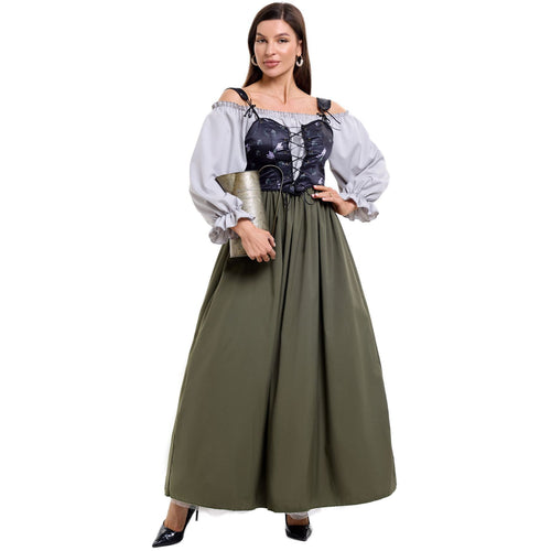 Damen Trachtenkleid mit romantischem Oberteil und fließendem Rock EB