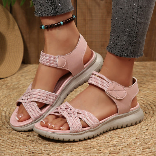 Damen Bequeme und stilvolle Riemensandalen mit elastischen Details EB