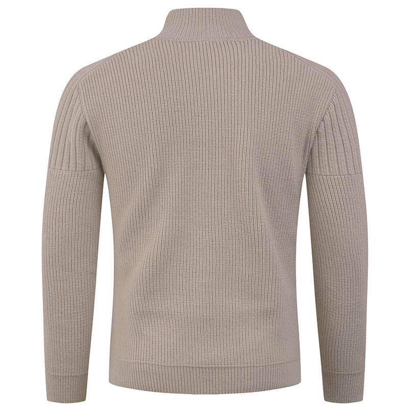 Herren innovativer Halbreißverschluss Pullover mit Rippstruktur EB