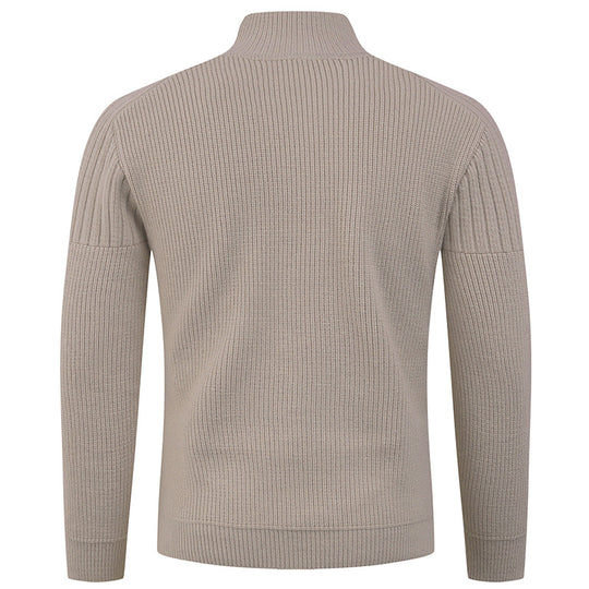 Herren innovativer Halbreißverschluss Pullover mit Rippstruktur EB