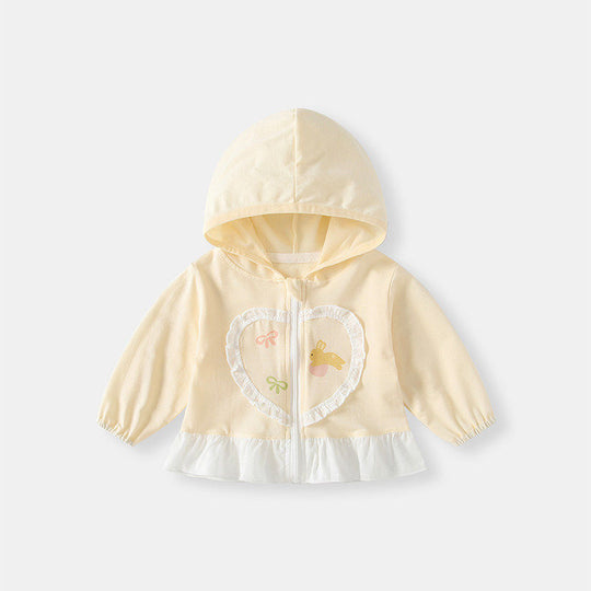 Unisex nan leichte Kapuzen-Windjacke für Kinder mit elastischem Saum und Reißverschluss EB