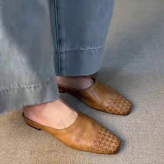Damen Mules mit geflochtenem Design und bequemer Sohle EB