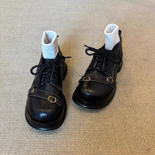 Damen modische Schnürschuhe mit einzigartigem Design und komfortabler Sohle EB