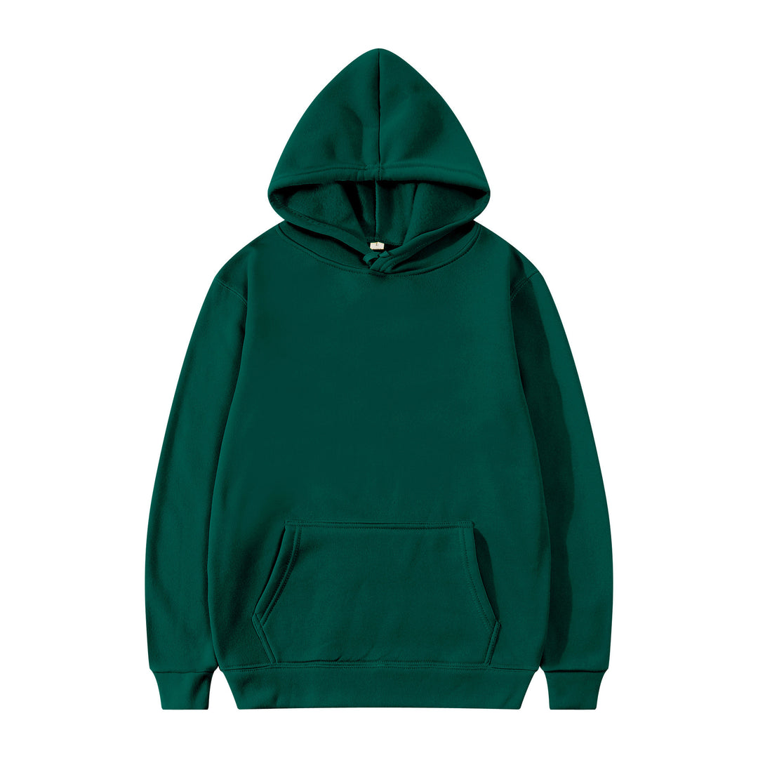 Unisex schlichter Kapuzenpullover mit Kängurutasche, gerippten Bündchen und relaxed Fit EB