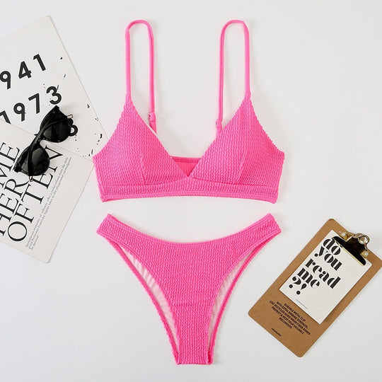 Damen Triangle-Bikini mit strukturiertem Stoff EB